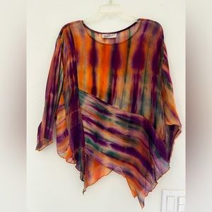 Multi-colored sheer top.
